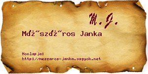 Mészáros Janka névjegykártya