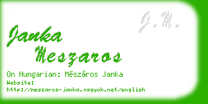 janka meszaros business card